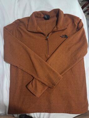 The North Face Men's Zip-Neck Sweater in Rust Orange